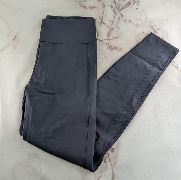 ADAY Leggings Women Large Grey Brakes On Pant Pull On A Day High Rise Crop Ankle - Picture 2 of 11